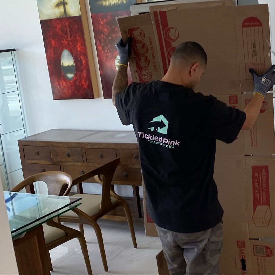Professional team providing trash hauling service
